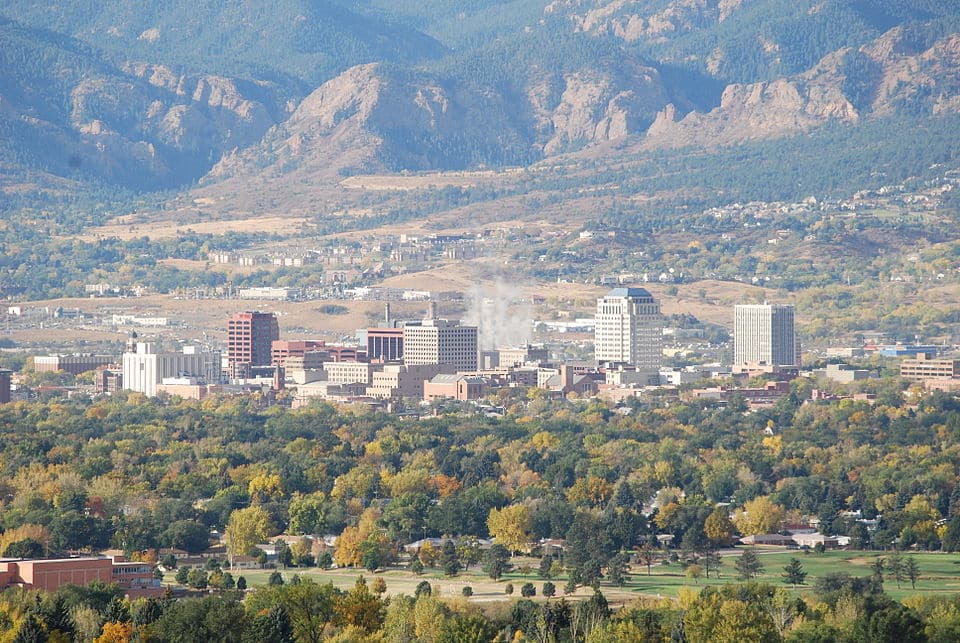 View of Colorado Springs. Aspen Oil used cooking oil recyclers.